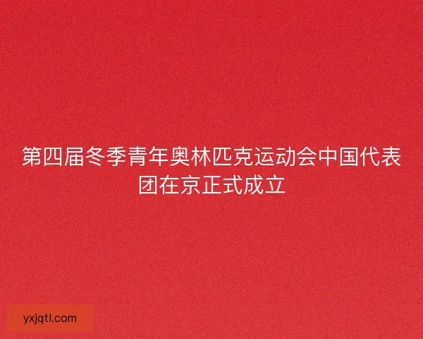 第四届冬季青年奥林匹克运动会中国代表团在京正式成立
